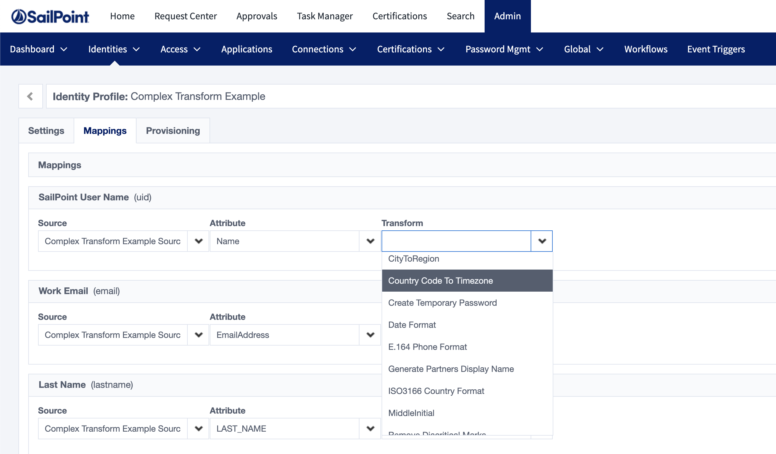 Mappings Tab